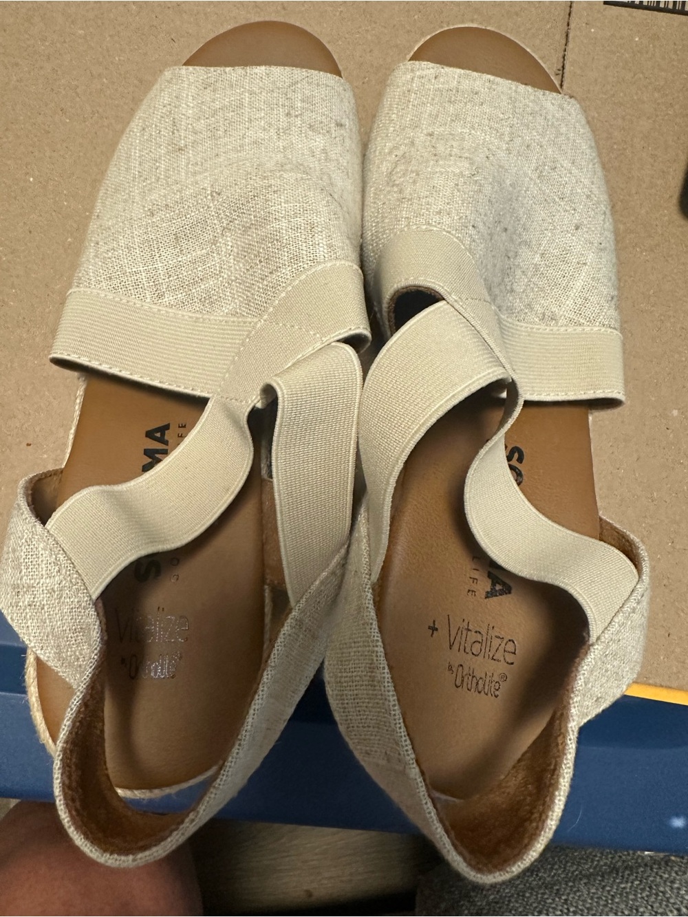 Sonoma Neutral Linen Slingback Sandals - Beige